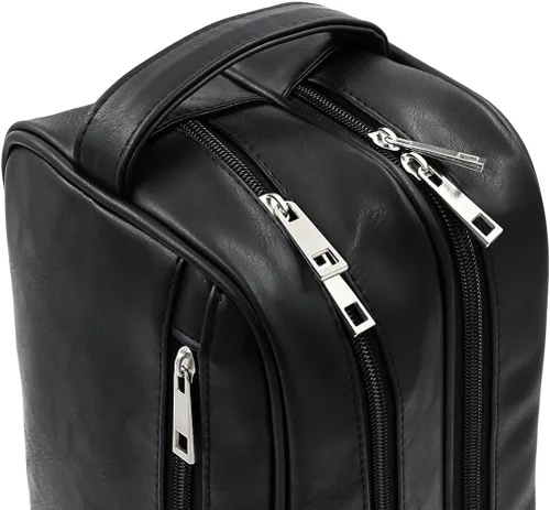 Miniatura 7 de Sumnacon Bolsas de aseo personal, unisex, de piel sintética, impermeable, organizador de artículos de aseo para viajes, perfecto para afeitar, aseo