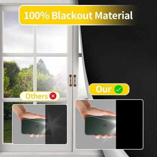 Miniatura 4 de Cortinas opacas portátiles, persianas temporales 100% opacas para ventanas de dormitorio, cobertura adicional para viajes, guardería, caravana