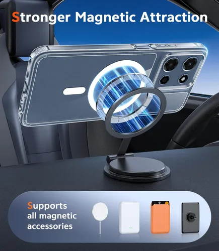 Miniatura 1510 de FNTCASE Funda para iPhone 13 Pro-Max: Fundas magnéticas transparentes compatibles con Magsafe Slim anti amarillamiento protección contra caídas