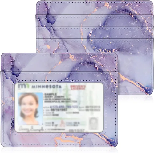 Miniatura 93 de Fintie Billetera delgada y minimalista para bolsillo frontal, con bloqueo RFID, tarjetero y ventana de identificación, para hombre o mujer