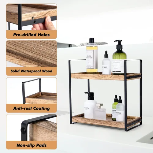 Miniatura 5 de Giftacity Organizador y Almacenamiento de Mostrador de Baño - Organizador de Encimera de Cocina para Fregadero de Baño y Barra de Café, Estante