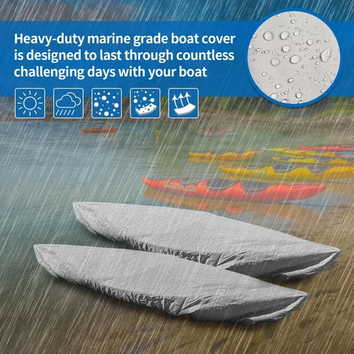 Miniatura 3 de i Cover Kayak, Almacenamiento Exterior de Servicio Pesado Impermeable, Resistente a los Rayos UV, Cubiertas para Embarcaciones que se Adaptan a Negro