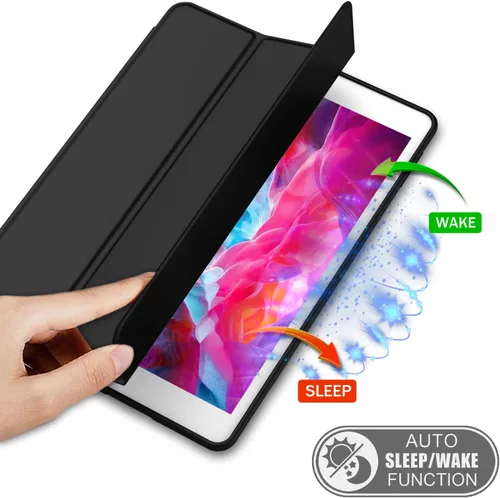 Miniatura 4 de iMieet Funda para iPad 9.7 (modelo 2018/2017, 6ª/5ª generación), funda inteligente con soporte para lápiz y parte trasera de silicona suave de piel
