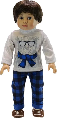Miniatura 4 de American Fashion World Pijama de niño Brave The Wild para muñecas de 18 pulgadas Calidad premium y diseño moderno Ropa de muñecas Moda de ropa