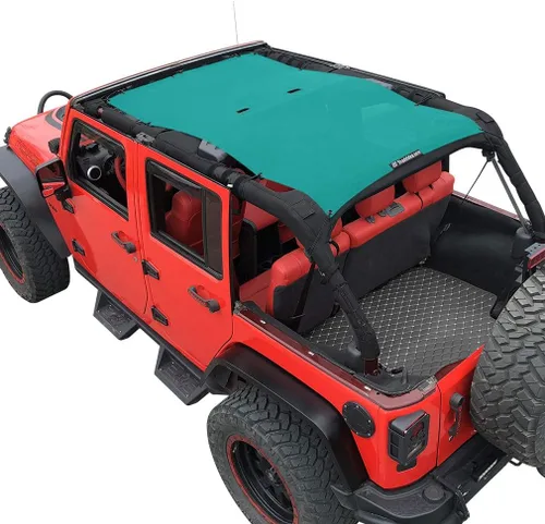 Miniatura 34 de Shadeidea JK - Parasol superior compatible con Jeep Wrangler JKU, cubierta de techo de malla suave (2007-2018) - Bloqueador de ruido de viento UV