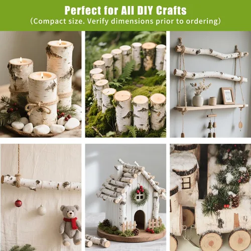 Miniatura 6 de Troncos de abedul natural para decoración de chimeneas y manualidades, paquete de 12 ramas rústicas de abedul para manualidades, otoño, Halloween