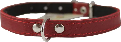 Miniatura 2 de Collar de perro acolchado de fieltro de cuero genuino XS de 11 x 1/2 pulgadas de ancho, se adapta a cuello de 8 a 10 pulgadas, chihuahua, cachorros