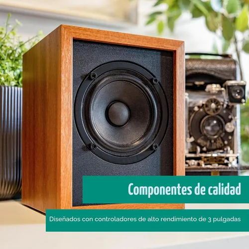 Miniatura 4 de Electrohome Huntley - Altavoces de estantería amplificados con amplificador integrado y controladores de 3 pulgadas para tocadiscos, TV, PC y Teca