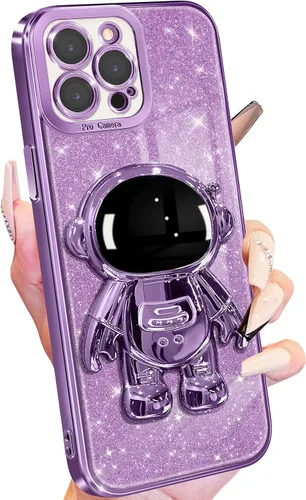 Miniatura 35 de Buleens Funda para iPhone 13 Pro Astronauta, Fundas Transparentes para iPhone 13 Pro con Papel Brillante y Soporte de Astronauta, Mujeres Niñas Rosa