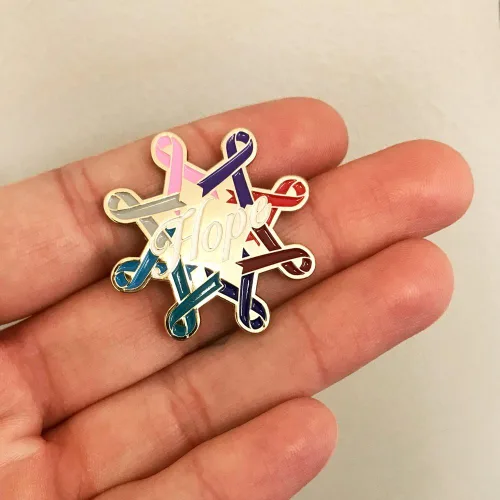 Miniatura 31 de PinMart Awareness - Pin de solapa esmaltado – Pin de cinta chapado en níquel y oro – Cinta de prevención y conciencia – Broche de joyería con parte