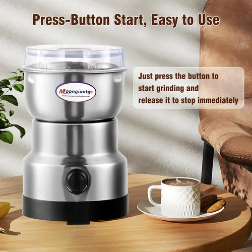 Miniatura 4 de Moongiantgo - Molinillo de café eléctrico, mini molinillo de especias, 200W, molienda rápida de 10s, molino de grano seco para especias, semillas