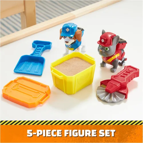 Miniatura 2 de Rubble & Crew, Figuras de acción de Charger y Wheeler, con arena Kinetic Build-It y 2 herramientas de construcción, juguetes de PAW Patrol