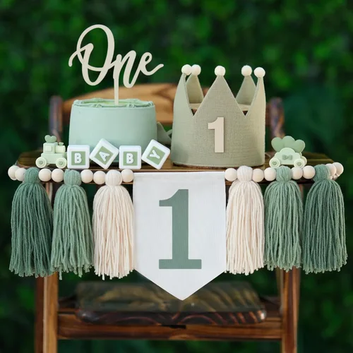 Miniatura 24 de Banner de Silla Alta con Margaritas Bohemias Primer Cumpleaños Niña Para Decoraciones de Primera Fiesta Conjunto Con Adorno de Pastel Hecho a Mano