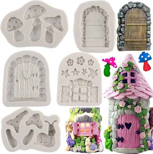 Miniatura 12 de Sijiangmold Encantado - Molde de silicona para decoración de cupcakes, decoración de pasteles, caramelo, arcilla polimérica, pasta de goma