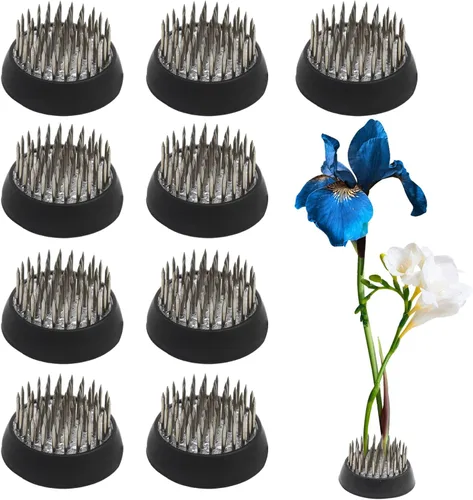 Jianshan - 9 pines de acero inoxidable para arreglos florales de 1.33 pulgadas/1.339 in, plástico de 1 pulgada, soporte de ranas de flores,