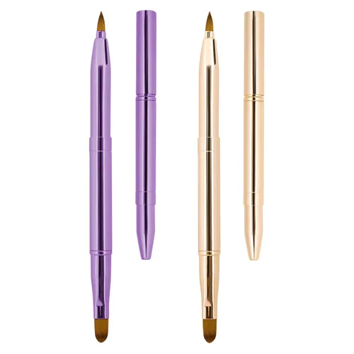 Miniatura 10 de Unaone [Paquete de 2] Cepillo de labios para lápiz labial, cepillos de labios retráctiles, cepillo de maquillaje de doble extremo para lápiz labial