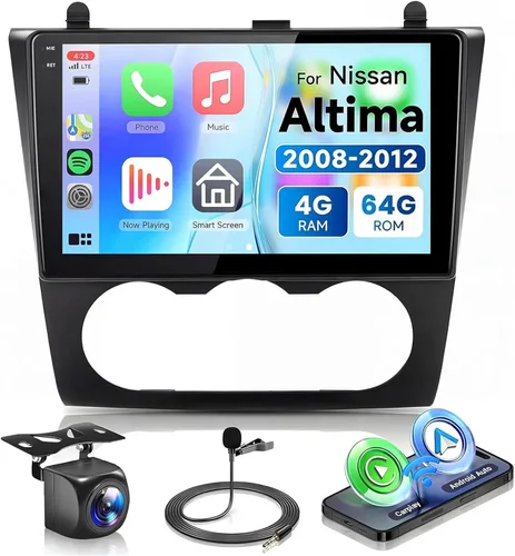 Miniatura 10 de [2G+64G] para Nissan Altima 2008-2012 Android 13 Estéreo de Coche de 9 Pulgadas con Pantalla Táctil HD, Radio con CarPlay Inalámbrico Android Auto