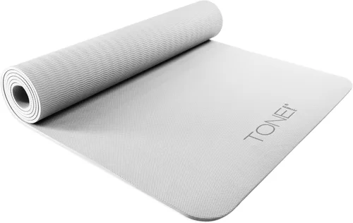 Miniatura 18 de TONE Fitness Esterilla de yoga antideslizante de 1/4 pulgadas de grosor para ejercicios y pilates para entrenamientos en casa con correa