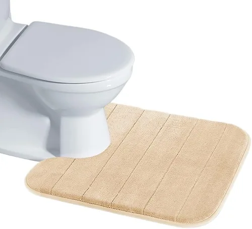 Alfombra antideslizante de Baño en forma de U, alfombrilla de espuma viscoelástica, suave y cómoda, antideslizante, absorbente de agua, decoración 1