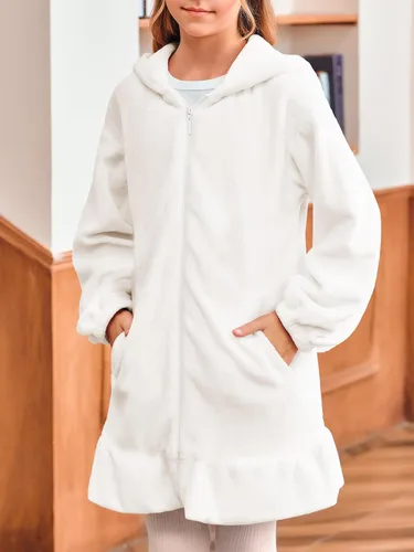 Miniatura 3 de Batermoon Sudaderas con capucha y orejas de conejito para niñas con cremallera de anime, abrigos de gran