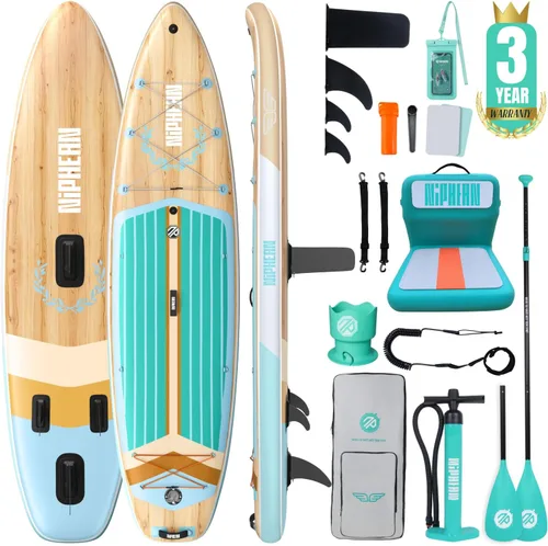 Miniatura 19 de Niphean Tabla de remo inflable (extra grande) para 2+1 personas/familia, capacidad de 500 libras, tabla de remo con accesorios de SUP, tabla de remo