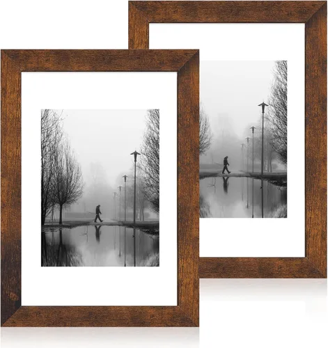 Miniatura 92 de iRahmen - Juego de 2 marcos de fotos de 4 x 6, marco de madera negro con cristal de alta definición, para mostrar fotografías de 3.5 x 5