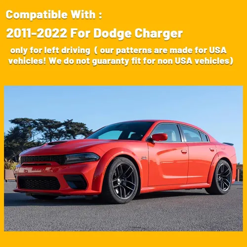 Miniatura 6 de Tapete antideslizante para tablero de instrumentos compatible con Dodge Charger 2011-2022, protector solar (borde negro)