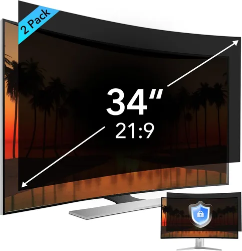 Paquete de 2 pantallas de privacidad de computadora de 34 pulgadas para monitor de pantalla ancha de relación de aspecto 21:9, protección ocular