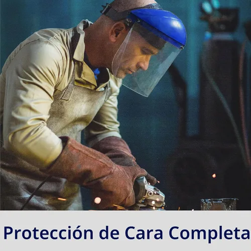 Miniatura 7 de Blue Eagle Protector facial de seguridad resistente a los impactos de cara completa (B1BL+FC48) Transparente Visera de policarbonato de grado