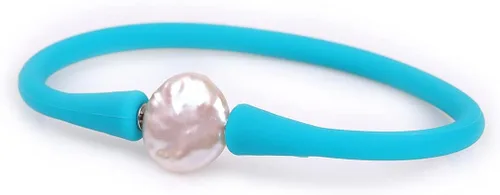 Miniatura 21 de GEM-Inside Big - Pulsera de joyería de perlas de 0.512 in para dama de honor, color negro, apilable, goma de silicona, elástica, perlas cultivadas