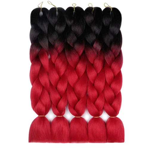 Miniatura 7 de 5 extensiones de cabello sintético para trenzar estilo afro ombré, 24 pulgadas, 2 tonos para mujeres, trenzas de ganchillo torcidas, 3.53 onzas