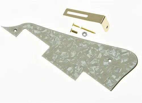 Miniatura 43 de KAISH Golpeador de guitarra LP blanco envejecido de 3 capas con soporte cromado para Epiphone Les Paul