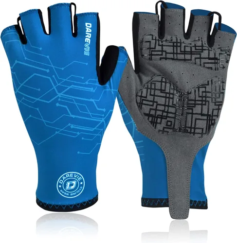 Darevie Guantes de ciclismo, guantes de ciclismo de medio dedo, suaves y ligeros, guantes de ciclismo acolchados de gel que absorben los golpes,