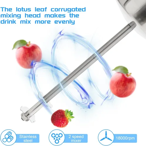 Miniatura 3 de Mezclador de leche de 110 V, 180 W, 22.0 fl oz, mezclador de soporte, mezclador de cóctel, mezclador de bebidas eléctricas, 18000RMP, máquina