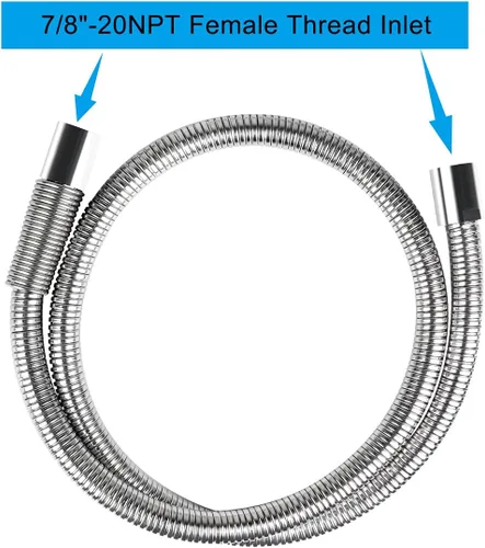 Miniatura 2 de Kit de reemplazo de manguera de rociador de preenjuague comercial para grifo de fregadero de cocina, 60 pulgadas flexible de acero inoxidable