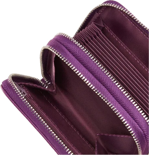 Miniatura 5 de KALMOR Billeteras de piel para mujer, con doble cremallera, con bloqueo RFID y bolsillo para monedas, 4. 25 x 3. 0 x 1.5