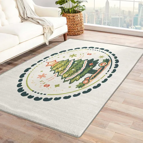 Miniatura 29 de Alfombra de oso de 2 x 3 pies, alfombra de Navidad para entrada, sala de estar, dormitorio, alfombra de animales salvajes, decoración de habitación