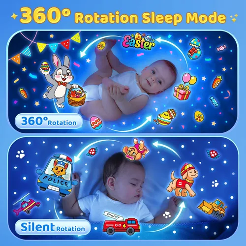 Miniatura 7 de Luz de huevo de dinosaurio para máquina de sonido de guardería 15 sonidos para dormir+películas de 12HD+rotación de 360° Regalos de dnio
