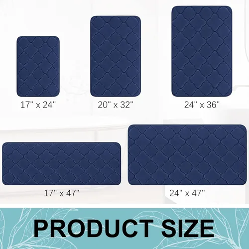 Miniatura 9 de OLANLY Alfombra de baño de espuma viscoelástica de 47 x 17 pulgadas, ultra suave y absorbente, antideslizante, cómoda, lavable a máquina, para suelo
