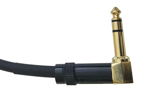 Miniatura 3 de Audio2000'S E25101 - Cable TRS de 1 pie chapado en oro de 1/4 pulgadas en ángulo recto a TRS chapado en oro de 1/4 de pulgada en ángulo recto