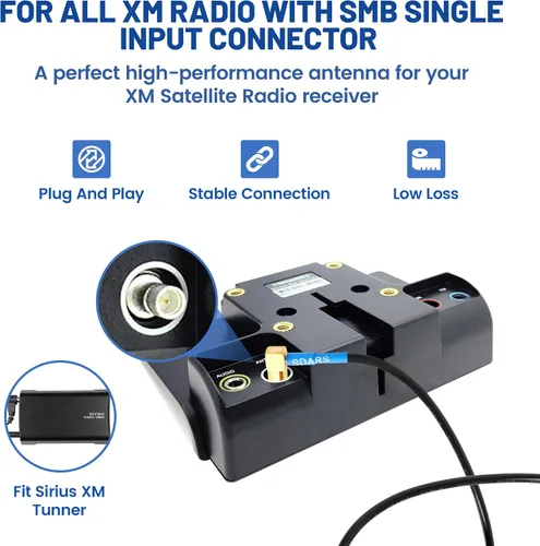 Miniatura 2 de Anina Antena de radio satelital Sirius XM de 8 pies para receptor de radio XM Sirius con magnético compatible con el hogar/coche Lynx Edge MiRGE