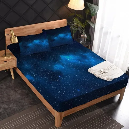 Miniatura 2 de Galaxy Sheets - Juego de sábanas de tamaño individual, sábanas de microfibra suave y bolsillo profundo, sábanas y fundas de almohada estampadas sin