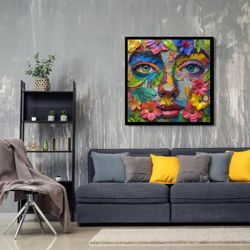 Miniatura 5 de Rompecabezas de ojos de flores para adultos de 1000 piezas, rompecabezas de arte abstracto colorido desafiante, rompecabezas degradados difíciles