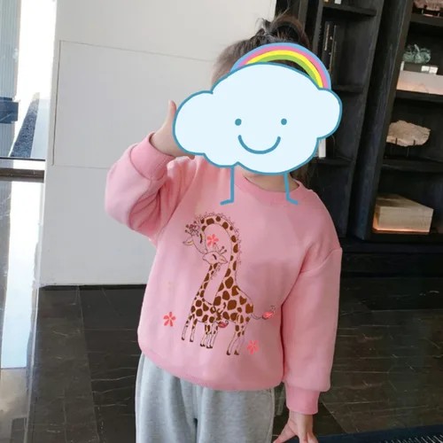 Miniatura 107 de Sudaderas para niñas pequeñas, cuello redondo, sin botones, de manga larga, para invierno, casual, ropa 2T-7T, Dinosaurio