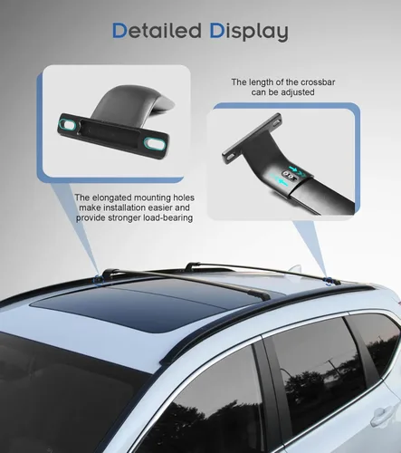 Miniatura 4 de Barras de techo mejoradas de 220 libras para Jeep Compass 2018-2025, barras transversales de aluminio real para kayak, snowboard, tabla de surf
