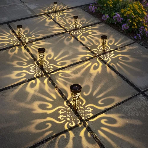 Miniatura 2 de Go2garden 6 luces solares para decoración de jardín al aire libre, regalos para mujeres y madres, estacas cónicas impermeables para jardín, césped