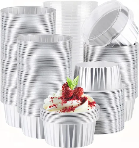 Miniatura 30 de EUSOAR Forros para cupcakes para hornear, 50 forros para magdalenas de 5 onzas, moldes de papel de aluminio desechables, recipientes de postre, 5