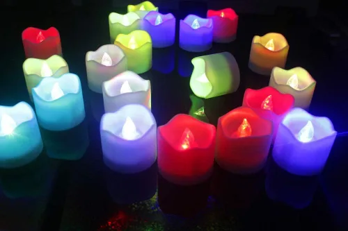 Miniatura 5 de Topstone Velas electrónicas LED sin llama que cambian de color con control remoto, 7 colores de rotación automática, funcionan con pilas, más de 400