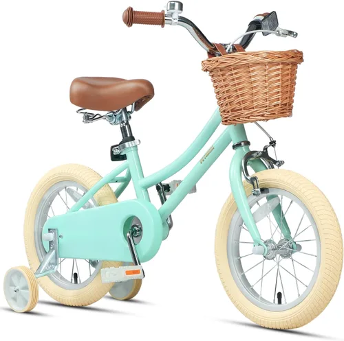 Miniatura 35 de Petimini Vintage Kids Bike for Girls, 12–20 Inch Classic Bicycle with Wicker Basket & Bell, High Tensile Steel Frame, Training Wheels (12–18”), 85%