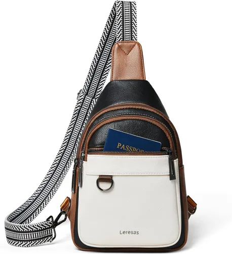 Leresas Bolso bandolera de 7L para mujeres y hombres, de cuero vegano, bolsos cruzados, riñonera, monedero, mochila sobre el hombro, bolsa antirrobo